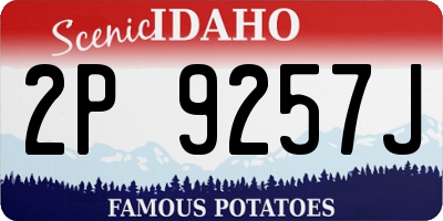 ID license plate 2P9257J