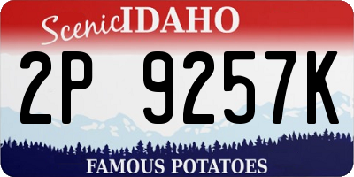 ID license plate 2P9257K