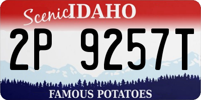 ID license plate 2P9257T