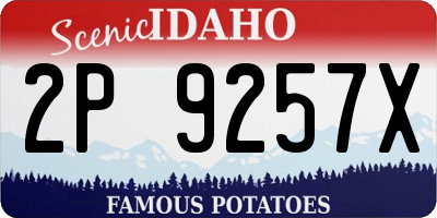ID license plate 2P9257X