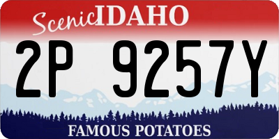 ID license plate 2P9257Y
