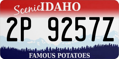 ID license plate 2P9257Z