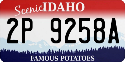 ID license plate 2P9258A