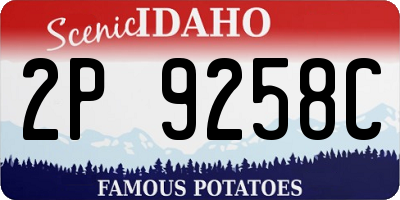 ID license plate 2P9258C