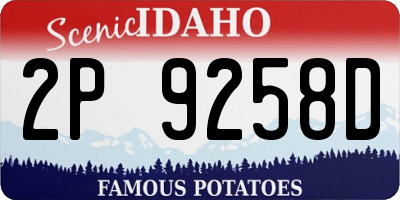 ID license plate 2P9258D
