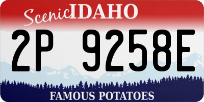 ID license plate 2P9258E