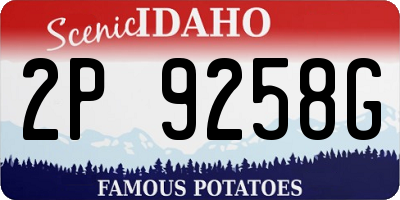 ID license plate 2P9258G