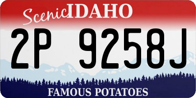 ID license plate 2P9258J