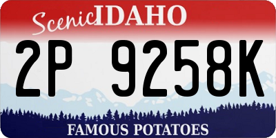 ID license plate 2P9258K