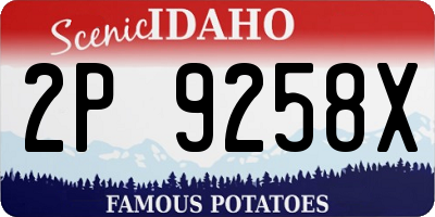 ID license plate 2P9258X