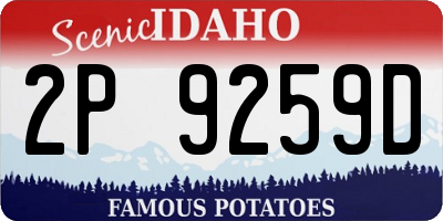 ID license plate 2P9259D