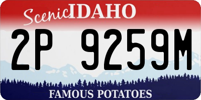 ID license plate 2P9259M