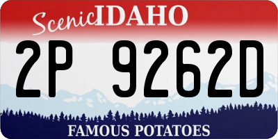 ID license plate 2P9262D