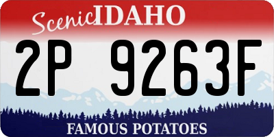ID license plate 2P9263F