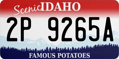 ID license plate 2P9265A