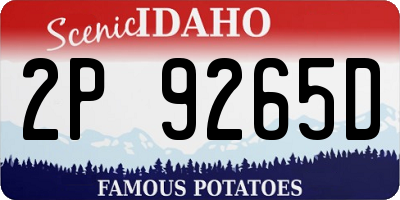 ID license plate 2P9265D