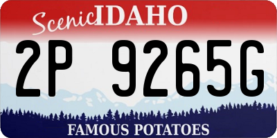 ID license plate 2P9265G