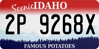 ID license plate 2P9268X