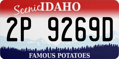 ID license plate 2P9269D