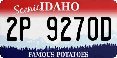 ID license plate 2P9270D