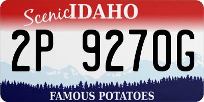 ID license plate 2P9270G