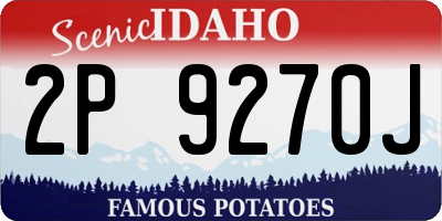 ID license plate 2P9270J