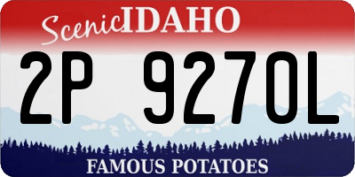 ID license plate 2P9270L