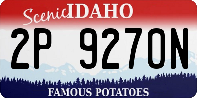 ID license plate 2P9270N