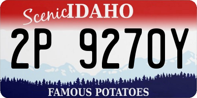 ID license plate 2P9270Y