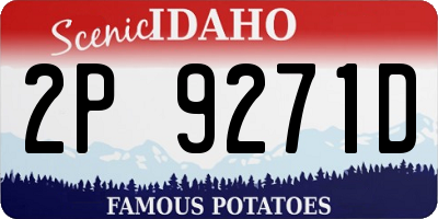 ID license plate 2P9271D
