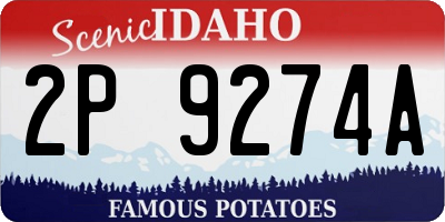 ID license plate 2P9274A