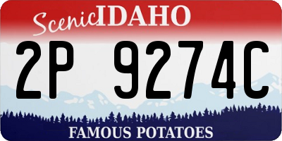 ID license plate 2P9274C