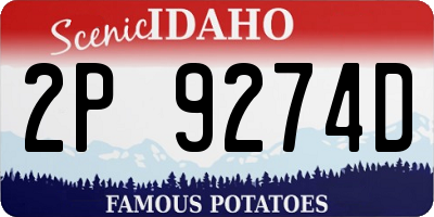 ID license plate 2P9274D