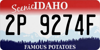 ID license plate 2P9274F