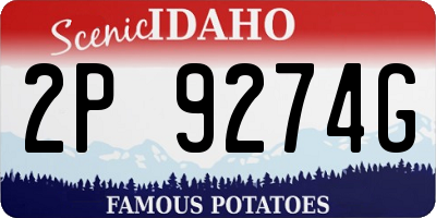 ID license plate 2P9274G