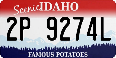 ID license plate 2P9274L