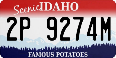 ID license plate 2P9274M