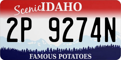 ID license plate 2P9274N