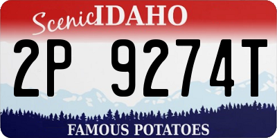 ID license plate 2P9274T