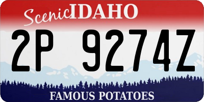 ID license plate 2P9274Z