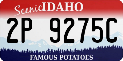 ID license plate 2P9275C