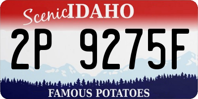 ID license plate 2P9275F