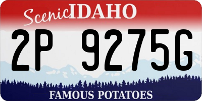 ID license plate 2P9275G