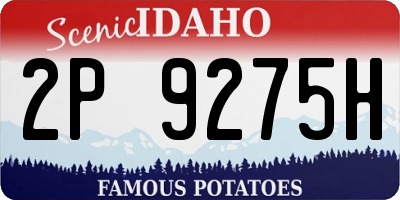 ID license plate 2P9275H