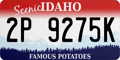 ID license plate 2P9275K