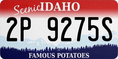 ID license plate 2P9275S