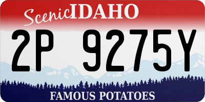 ID license plate 2P9275Y