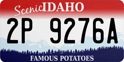 ID license plate 2P9276A