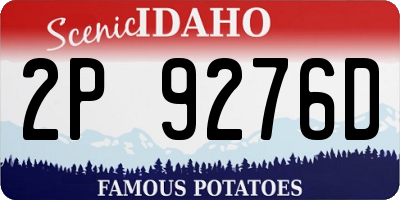 ID license plate 2P9276D