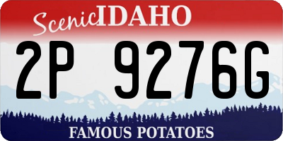 ID license plate 2P9276G